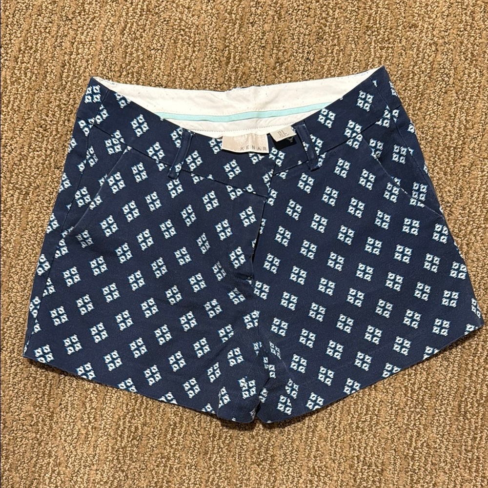 Kenar Navy Blue Patterned Women's Shorts